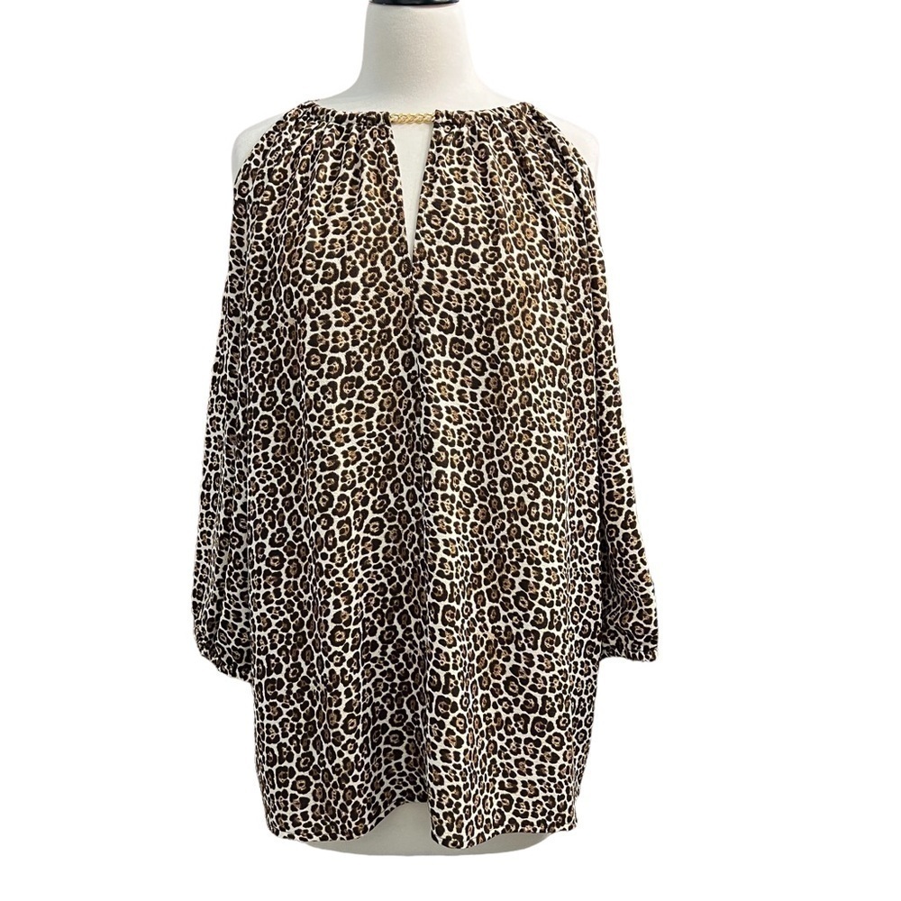 MICHAEL KORS (NWOT) COLD SHOULDER TOP, WITH CHAIN SIZE L - Picture 4 of 12